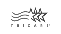 TRICARE logo featuring three stylized stars with three wavy lines to the left, and the word "TRICARE" beneath the graphic on a dark background—perfect for practices like Grow With Me Pediatrics.